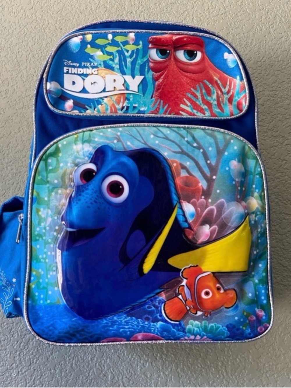 Disney -Nemo and Dory- Large Reinforced 16 Inches School Backpack Blue Color